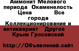 Аммонит Мелового периода. Окаменелость. › Цена ­ 2 800 - Все города Коллекционирование и антиквариат » Другое   . Крым,Грэсовский